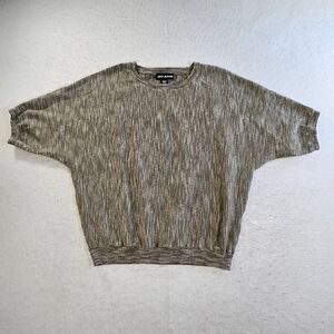 DKNY Jeans Heathered Top Womens Size XS Gray Dolman Short Sleeved Sweater Logo